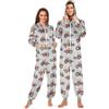 CHIFIGNO Pigiama unisex per adulti con trattore dei cartoni animati, per Halloween, Natale, cosplay, pigiama con cappuccio, per donne e uomini, Carino Cartoon Trattore Grigio, Large