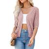 GRACE KARIN Cardigan Corto da Donna Casual Elegante a Maniche Corte Elegante con Bottoni