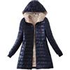 Generic Piumino lungo da donna Piumino taglie forti Giacca in cotone Piumino leggero con giacca invernale con cappuccio Piumino 100 Grammi Donna Micropile Donna Montagna