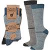 lavendel Calzini Invernali in Lana Merino e Alpaca 2 Paia - Calze Termiche Traspiranti a Righe Calde per Donna e Uomo - Morbide Antiscivolo Comode per Inverno - Antracite&Blu - 39-42