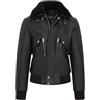 Infinity Leather Giacca da Uomo in Pelle di Vacchetta Bomber da Aviatore Nera Air Force A2 USAF