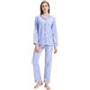 Amaxer Set Pigiama Caldo da Donna in Flanella 100% Cotone Set Pigiama Autunno e Inverno-Grandi Fiori su Viola Chiaro-L