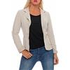malito more than fashion Malito Classico Blazer nella Base-Look Giacca Camicetta Elegante Ufficio 1651 Donna (XL, Beige)