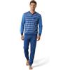 Galeone - Biancheria e Tessuti IIGranchio - Pigiama Uomo | Cotone 100% | Manica e Pantalone Lunghi - Scollo Serafino - Pigiama Uomo, Completo Notte | Cotone Morbido - Traspirante - Comfort Naturale Quotidiano | DENIM XL