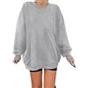 Tongmingyun Felpa Los Angeles da donna - Pullover oversize a maniche lunghe - Girocollo - Basic - Senza cappuccio - Per adolescenti e ragazze - Vintage, grigio, S