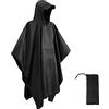 HYCOPROT Poncho Impermeabile, Multifunzionale Impermeabile 210T Oxford Riutilizzabile Pioggia con Cappuccio e Tasca Sul Petto, Poncho Antipioggia per Trekking Campeggio Pesca Escursione