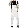 Cicilin Salopette da Uomo in Denim Pagliaccetti Jeans Moda Slim Pagliaccetti Tute (Bianco M)