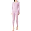 Fulidngzg Completo Termico Donna Invernale in Lana e Seta 2 Pezzi con Maglia Termica e Pantaloni Intimo Termico Sci Elegante Tuta Neve Sottogiacca Comode Abbigliamento Donna Curvy per Case Trekking,Viola,