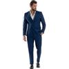 Giosal Abito Uomo Monopetto Vestito Completo Giacca Pantaloni Elegante Vari Colori (IT, Numero, 44, Regular, Regular, Blu Chiaro Doppiopetto)