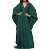 JFAN Copricostume Donna Mare Lungo Scollo a V Maxi Abito Lungo da Spiaggia Caftano Mare Copricostumi da Bagno per Donna(Verde Scuro,Taglia Unica)