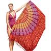 Mandala Life ART Pareo Donna Mare Lungo Frangia Roso Telo Sarong Xxl Bohemian Copricostume Da Spiaggia Donna Grande Bikibi Cover Up Gonna Decorazione Murale Arazzo Da Parete 180X120Cm Rayon Fatto In India