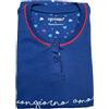 Generico Oronero Pigiama Donna Caldo Cotone - 100% Cotone Naturale - Manica Lunga e Pantalone Lungo - Comodo e Traspirante per Autunno e Inverno (IT, Testo, S, Regular, Regular, Blu Medio)