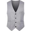 OMZIN Gilet Formale Da Uomo In Raso Tinta Unita Con Collo A V Per Smoking Senza Maniche Con Bottoni Per Il Ballo Gilet Grigio M