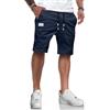 LIUPMWE Pantaloncini Uomo Estivi Casual Pantaloni Corti Uomo Cotone Sportivi con Tasche S-XXL,Blu-03,XL