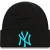 New Era Berretto in maglia a costine con cuffia per bambini New York Yankees MLB, Nero , 2