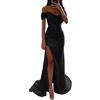 NaLatia Abito da sera da donna, lungo, con paillette, senza spalline, a vita alta, sexy, con spacco laterale, maxi abiti elegante con scollo a V, abito da cocktail