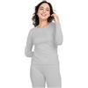 LAPASA Pacco da 2 o 1 Maglia Termica Donna Manica Lunga Fodera in Micro Pile - Pigiama Abbigliamento Intimo Canottiera Calda Elastica Traspirante Sportiva Grigio Chiaro (più Caldo) XS