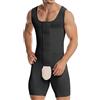 Eauptffy Body Shaper Body Shapewear Body da uomo, a compressione, tinta unita, per la pancia, per il corpo, da uomo, elasticizzato, per il fitness, O nero., XL