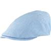Hut Breiter Breiter Berretto da uomo con visiera flatcap, 100% lino, fodera in cotone, cappello leggero e confortevole, Azzurro mélange, 61