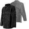 LeaSeek Giacca Saldatura in Pelle - ignifuga Grembiule Saldatore con Manica | Schiena Aperta, 2 tasche, Per fabbro, saldatura, forgia, falegname, Marrone/Nero, S-4XL