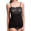 Generico Top Canottiera Donna in Puro Cotone con Pizzo Alto Elegante Spalline Sottili