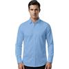 ZHAOCAI Camicia da uomo camicie da uomo a maniche lunghe senza stiratura vestibilità regular business tempo libero slim stretch button down camicie alla moda colletto alla coreana, Blu, XL