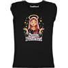 thedifferent T-Shirt Maglietta Donna Cotone Fiammato Girocollo Grafica Ironica e Divertente - Icona Santa Pazienza - Simpatica Compleanno Festa Anni Moda Idea Regalo Mamma Amica Figlia