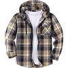 SwissWell Camicie Flanella da Uomo Camicie Quadri con Cappuccio Cerniera Camicia a Maniche Lunghe Felpa con Cappuccio Giacca Camicia da Boscaiolo Lavoro Escursionismo Campeggio