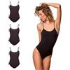 FOCENZA Body Donna in Morbida Microfibra Elasticizzata con Spalline Sottili, Intimo Donna Confortevole ed Elastico, Multipack da 3 Pezzi in Vari Colori, Made in Italy (nero, S-M)