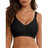 SHEKINI Donna Reggiseno Senza Ferretto Push Up Imbottito Senza Cuciture Seamless Comodo Bralette con Scollo a V T-Shirt Invisibile Bustier Supporto Forte per Seni Normali e Grandi