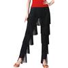 SEAUR Pantaloni da donna con frange, latina, con nappe, per ballo, salsa rumba Cha Samba, taglia S, M, L, XXL, 3XL, 4XL, Nero , S