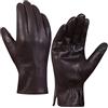 Harssidanzar Guanti in pelle da uomo, Fodere di vello Guanti invernali in pelle di capra, Touchscreen GM040EU, Marrone, taglia S