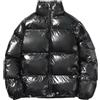 Suncadmious uomo Inverno Lucido Colore Solido Sciolto Piumino Antivento Stand Collare Caldo Parka Moda spesso Caldo Cerniera Sciolto Confortevole Piumino