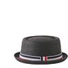 HEYANN Pork Pie, cappello di paglia da uomo Pork Pie Fedora, 58 cm, cappello estivo per uomini e donne, Bowler Flat Top parasole classico, Nero , Taglia unica
