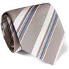 Remo Sartori - Cravatta In Pura Seta A Righe Multicolor, Made In Italy, Uomo (Tortora)