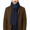 CLASSE77 - Sciarpa lavorata a maglia in lana - Stile maglia inglese a coste - Unisex - Artigianale, Made in Italy (Blu)