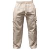 SHOPOHOLIC FASHION, Pantaloni Unisex in Stile Hippy, a Righe, Gamba Larga, con Tasche Laterali L.Grey Medium