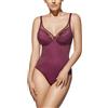 Selente MySecret Shapingbody (Made in EU) body sagomante con ferretto e rete per il bucato esclusiva, Bordeaux a strisce non imbottite, taglia 95C