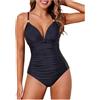 LKRSEEF Costume Intero Piscina Donna Costume Intero Donna Costumi Interi Curvy SGAMBATO Bikini Push Up Imbottito Trikini Mare Fascia con Coppe Imbottite Bagno da Nuoto Volant Pantaloncini Perizoma XL per