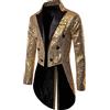 Alaurbeauty Giacca da uomo con paillettes smoking frack slim fit frack abito cappotto coda di rondine cena festa matrimonio blazer tuta giacca