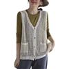 RWGSNB Maglioni Gilet, Canotta all'Uncinetto Donna Morbido Cotone Bottoni sul Davanti Senza Maniche Cardigan Estivo Traforato Canotta Casual Maglia Leggera Copricostume per L'Uso Quotidiano e Vacanz