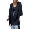 Goolecrimp Cardigan con Orlo Irregolare da Donna Giacca Oversize Casual Ampia Calda Invernale con abbottonatura a Un Bottone Mantella Tinta Unita retrò alla Moda (Nero,5XL)