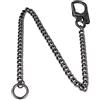 Ahiller Catena portafogli da uomo, portachiavi da motociclista, [moschettone in lega, catena in acciaio inox], catena lunga 61 cm per portafogli, jeans e borsa (Nero-YK-1P)