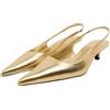 Juankrynord Scarpe leopardate da donna con tacco alto e sottile punta affilata scarpe basse sandali da ufficio con tacco alto scarpe da ballo scarpe da sera modello leopardato (Oro,38)