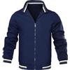 ZDJSWJ Giacca da uomo leggera bomber autunno Giacca sportiva Slim Outdoor Windbreaker tempo libero Sport uniformi scolastiche, Blu profondo, S