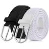 TANGCHAO 2 Pezzi Cinture elastiche intrecciate, set cintura uomo e donna