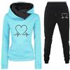Generico Tuta Donna Sportiva Curvy Comode Felpa Con Cappuccio E Jogging Pantaloni Tute 2 Pezzi Leggera Invernale Tuta Palestra Set Abbigliamento Elegante Firmate Completo Fitness Passeggio Da Casa Tracksuit