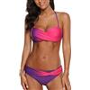 Tuopuda Costume da Bagno Donna Bandeau Bikini Set Push Up Imbottito Costumi Mare Due Pezzi Brasiliana Bikini Gradient Color Spiaggia Sexy Top Triangolo Reggiseno con Slip Vita Bassa, Viola, 48-52