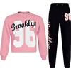 A2Z 4 Kids Ragazzo Sudore Abito Tracksuit Crop Top Felpa Sudore - T.S 315 Baby Pink 9-10