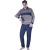 SaRani Pigiama Uomo Coral Morbido Soffice Caldo Invernale Collo con Zip (Azzurro 2, XL)